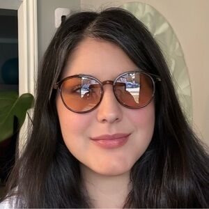 Meet Glasses Brown Frame Round Sunglasses Light Tint Amber Lens Retro Style (13)